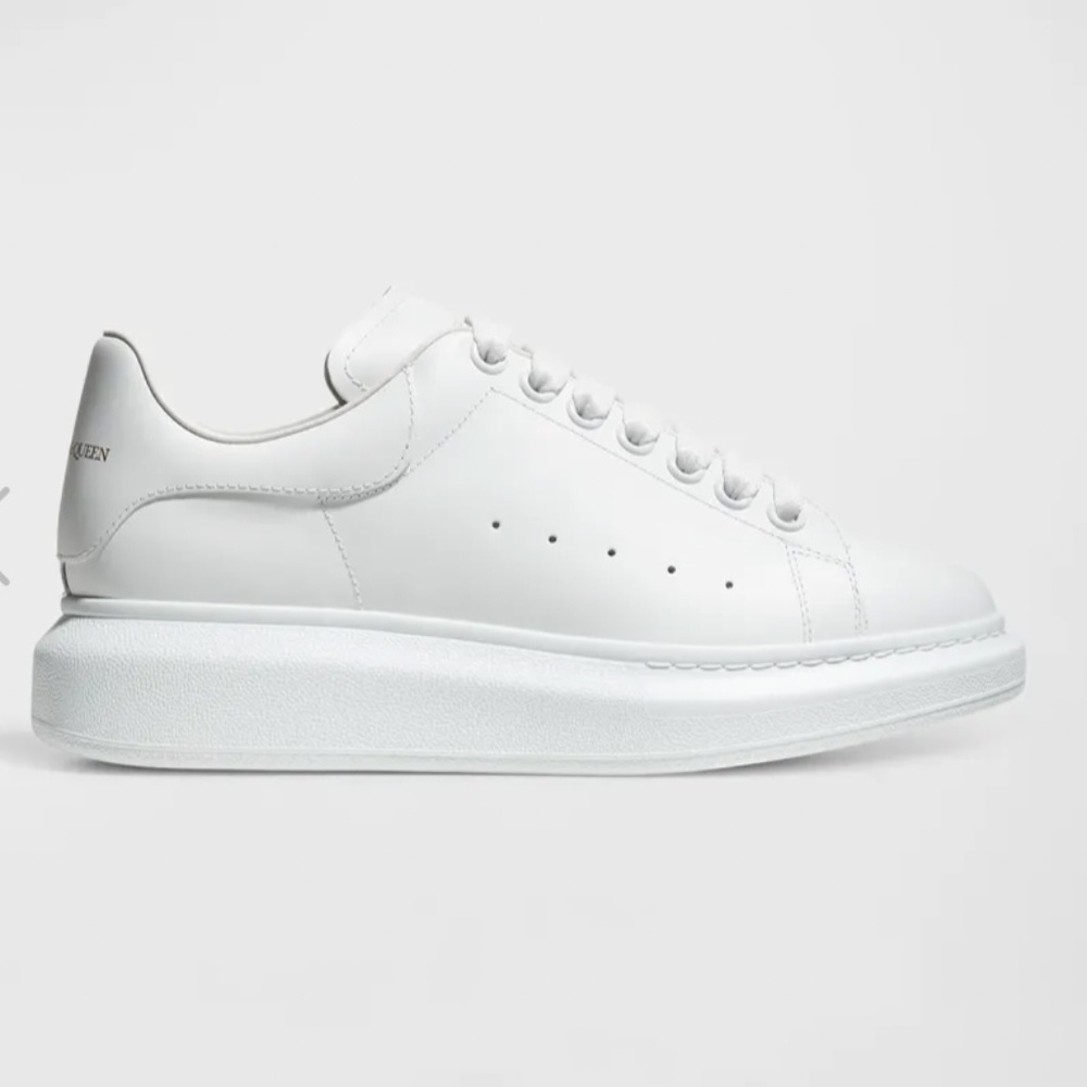 Alexander McQueen Oversized Platform all white Leather Sneakers, size 37